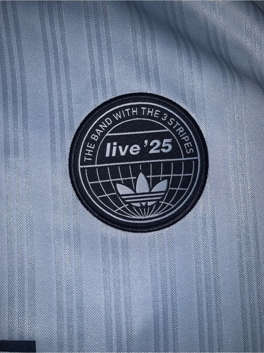 Adidas x Oasis Tour Jacquard Jersey Shirt Light Blue Live 25 Size: 2X-Large
